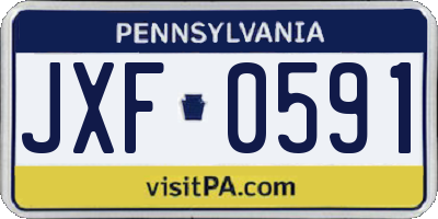 PA license plate JXF0591