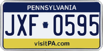 PA license plate JXF0595