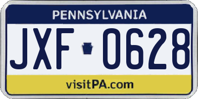 PA license plate JXF0628