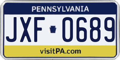 PA license plate JXF0689