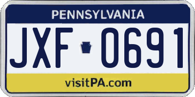 PA license plate JXF0691