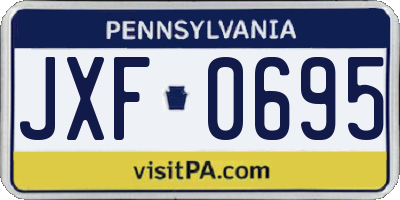 PA license plate JXF0695