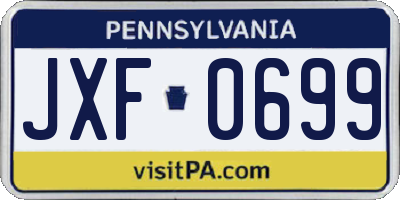 PA license plate JXF0699