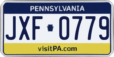 PA license plate JXF0779