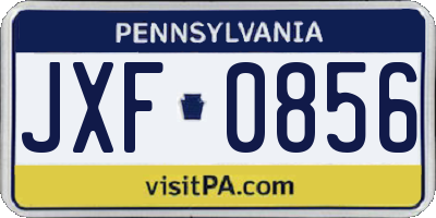 PA license plate JXF0856