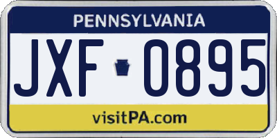 PA license plate JXF0895