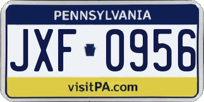 PA license plate JXF0956