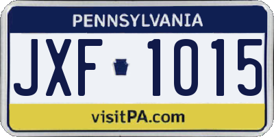 PA license plate JXF1015