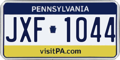 PA license plate JXF1044