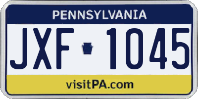 PA license plate JXF1045