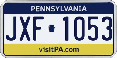 PA license plate JXF1053