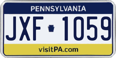 PA license plate JXF1059