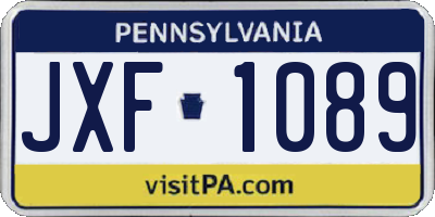 PA license plate JXF1089