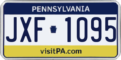 PA license plate JXF1095