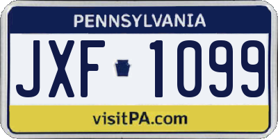 PA license plate JXF1099