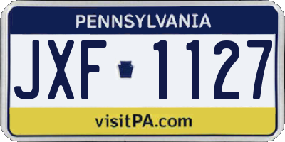 PA license plate JXF1127