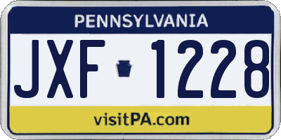 PA license plate JXF1228
