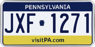 PA license plate JXF1271