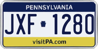 PA license plate JXF1280