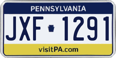 PA license plate JXF1291