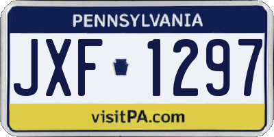 PA license plate JXF1297