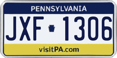 PA license plate JXF1306
