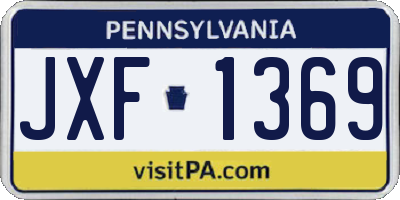 PA license plate JXF1369