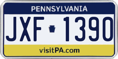 PA license plate JXF1390