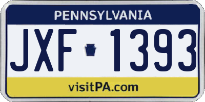 PA license plate JXF1393