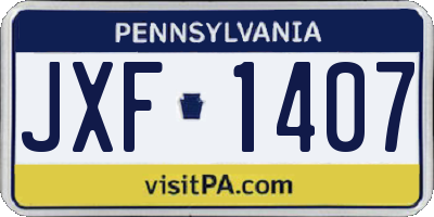 PA license plate JXF1407