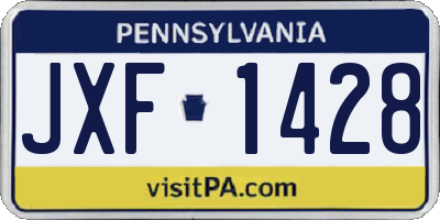 PA license plate JXF1428