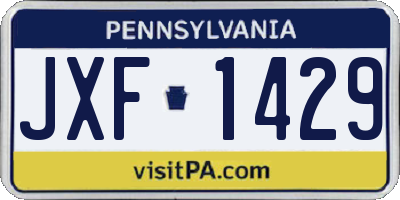 PA license plate JXF1429