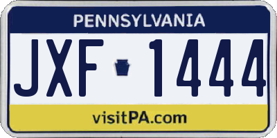 PA license plate JXF1444