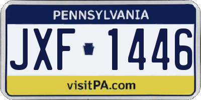 PA license plate JXF1446