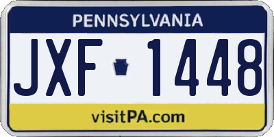 PA license plate JXF1448