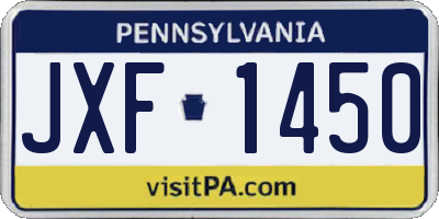 PA license plate JXF1450