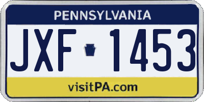 PA license plate JXF1453