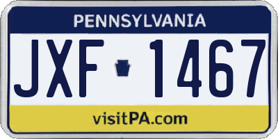 PA license plate JXF1467