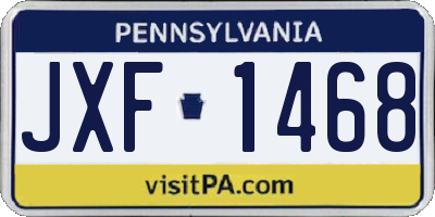 PA license plate JXF1468