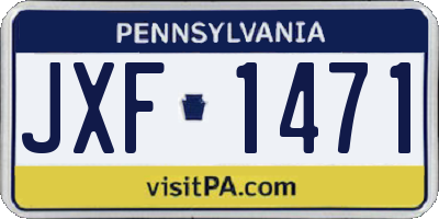 PA license plate JXF1471