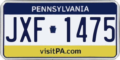 PA license plate JXF1475