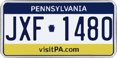 PA license plate JXF1480
