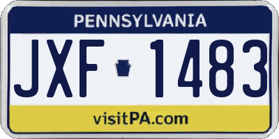 PA license plate JXF1483