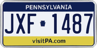 PA license plate JXF1487