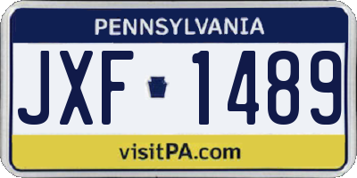 PA license plate JXF1489