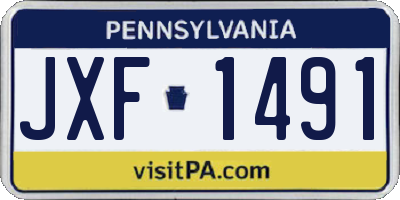 PA license plate JXF1491
