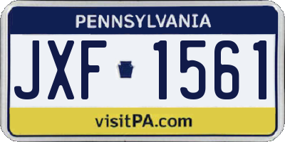 PA license plate JXF1561