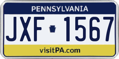 PA license plate JXF1567