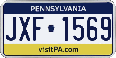 PA license plate JXF1569