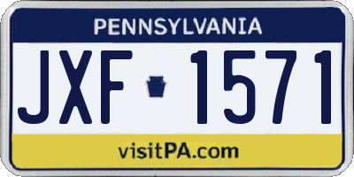 PA license plate JXF1571
